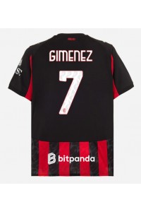 Fotbalové Dres AC Milan Santiago Gimenez #7 Domácí Oblečení 2025-26 Krátký Rukáv